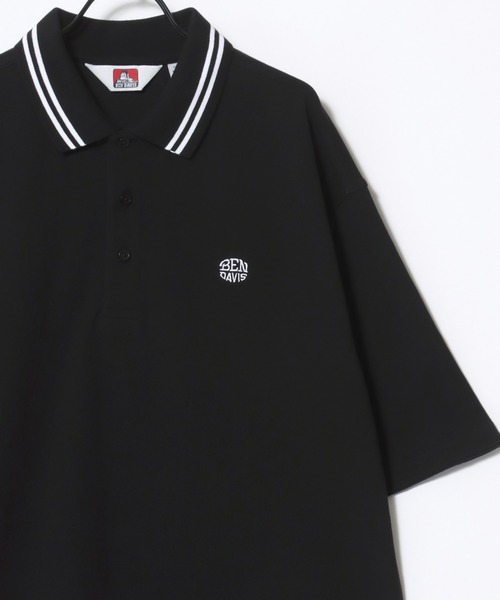 BEN DAVIS(ベンデイビス)の「BEN DAVIS/ベンデイビス ELLIPSE EMB POLO SHIRT/オーバーサイズ カノコ ロゴ ワンポイント刺繍 襟ライン 半袖ポロシャツ/レディース メンズ(ポロシャツ・メンズ・サンドベージュ/ネイビー/ブラック/オフホワイト・M/L/XL)」の6枚目の写真