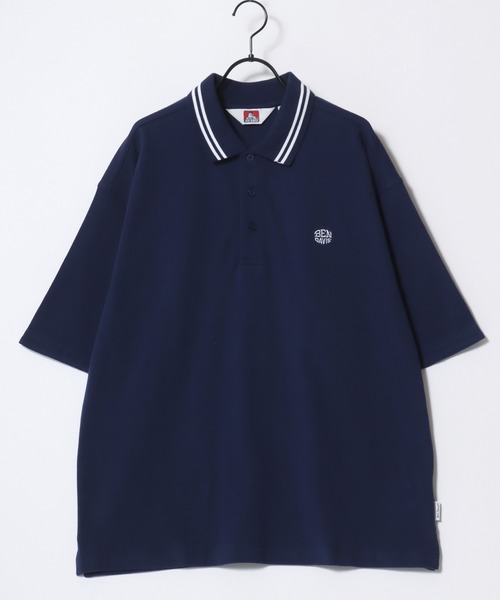 BEN DAVIS(ベンデイビス)の「BEN DAVIS/ベンデイビス ELLIPSE EMB POLO SHIRT/オーバーサイズ カノコ ロゴ ワンポイント刺繍 襟ライン 半袖ポロシャツ/レディース メンズ(ポロシャツ・メンズ・サンドベージュ/ネイビー/ブラック/オフホワイト・M/L/XL)」の12枚目の写真