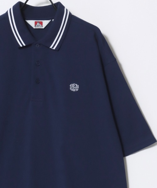 BEN DAVIS(ベンデイビス)の「BEN DAVIS/ベンデイビス ELLIPSE EMB POLO SHIRT/オーバーサイズ カノコ ロゴ ワンポイント刺繍 襟ライン 半袖ポロシャツ/レディース メンズ(ポロシャツ・メンズ・サンドベージュ/ネイビー/ブラック/オフホワイト・M/L/XL)」の8枚目の写真