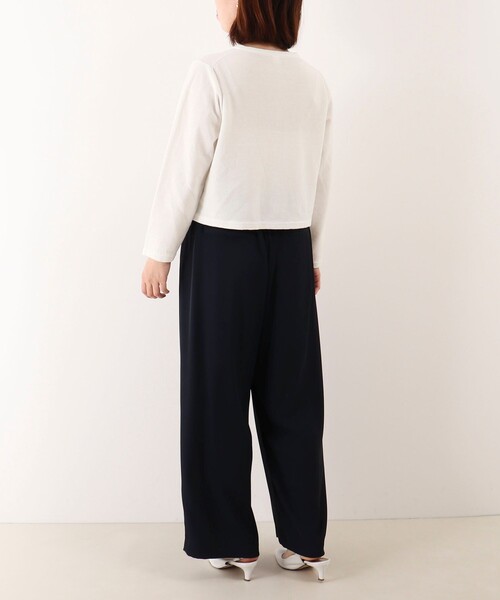 NOLLEY'S LIGHT（ノーリーズライト）の「和紙混ベーシックカーディガン（カーディガン/ボレロ・レディース・オフホワイト/ネイビー・38）」の5枚目の写真