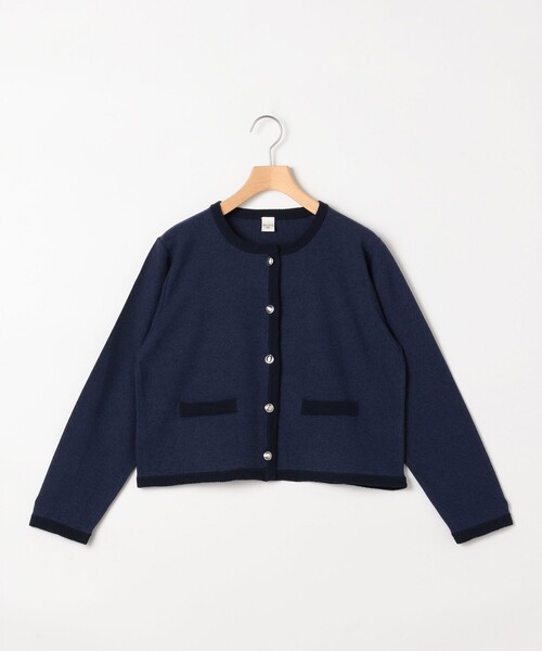 NOLLEY'S LIGHT（ノーリーズライト）の「和紙混ベーシックカーディガン（カーディガン/ボレロ・レディース・オフホワイト/ネイビー・38）」の8枚目の写真