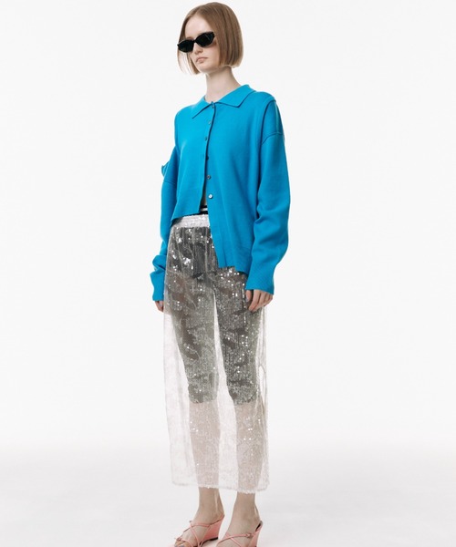 JOSE MOON(ジョゼムーン)の「POLOKNIT CARDIGAN/ポロニットカーディガン(カーディガン/ボレロ・レディース・ピンク系その他/ホワイト/ブルー/チャコールグレー・FREE)」の19枚目の写真