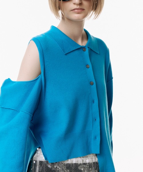 JOSE MOON(ジョゼムーン)の「POLOKNIT CARDIGAN/ポロニットカーディガン(カーディガン/ボレロ・レディース・ピンク系その他/ホワイト/ブルー/チャコールグレー・FREE)」の21枚目の写真