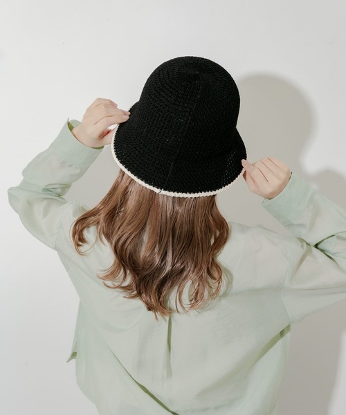 SMELLY（スメリー）の「バイカラーシンプルハット（ハット・レディース・ブラック/ベージュ・-）」の10枚目の写真
