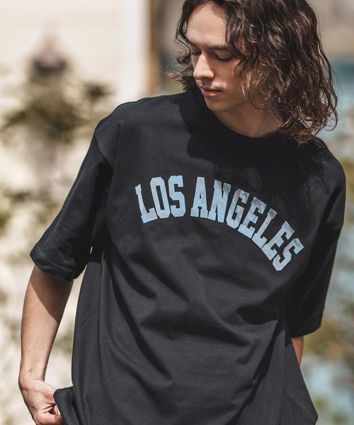 CAMBIO（カンビオ）の「mt9728- プリントTビッグ_Losangeles Tシャツ（Tシャツ/カットソー・メンズ・ブルー系その他/ホワイト/ブラック・S/M/L/XL）」の2枚目の写真