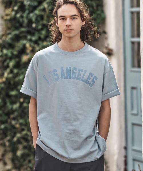 CAMBIO（カンビオ）の「mt9728- プリントTビッグ_Losangeles Tシャツ（Tシャツ/カットソー・メンズ・ブルー系その他/ホワイト/ブラック・S/M/L/XL）」の10枚目の写真