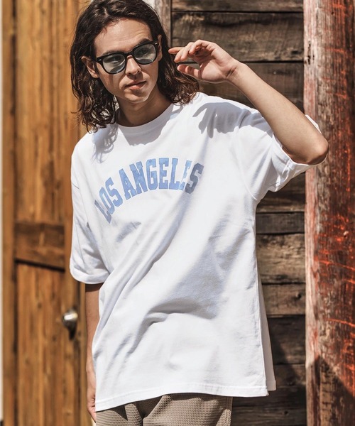 CAMBIO（カンビオ）の「mt9728- プリントTビッグ_Losangeles Tシャツ（Tシャツ/カットソー・メンズ・ブルー系その他/ホワイト/ブラック・S/M/L/XL）」の14枚目の写真