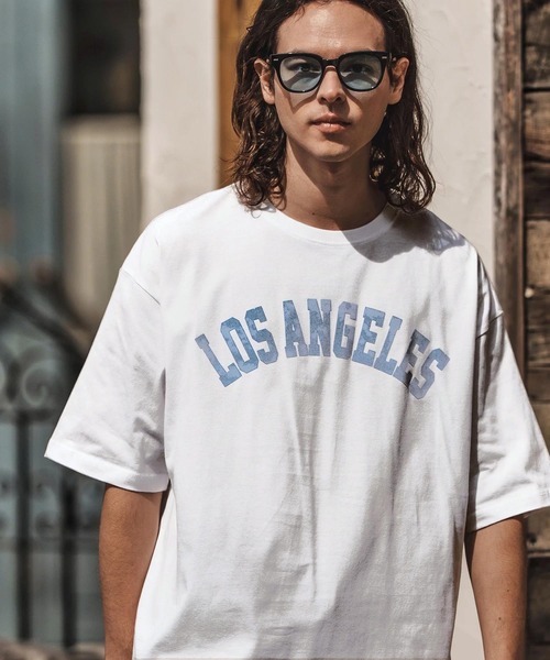 CAMBIO（カンビオ）の「mt9728- プリントTビッグ_Losangeles Tシャツ（Tシャツ/カットソー・メンズ・ブルー系その他/ホワイト/ブラック・S/M/L/XL）」の16枚目の写真