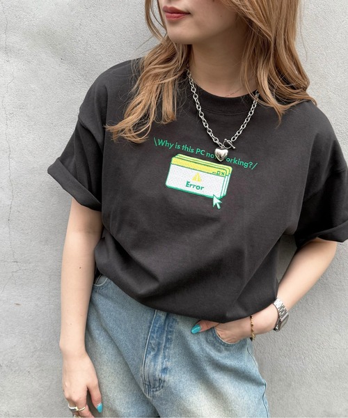 Set up my computer BACK刺しゅうTEE（Tシャツ/カットソー