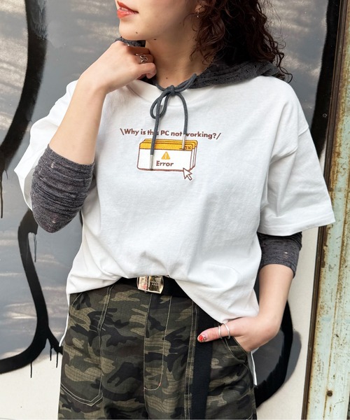 tシャツ Set up my computer BACK刺しゅうTEE レディース Set up my computer BACK刺しゅうTEE（Tシャツ/カットソー