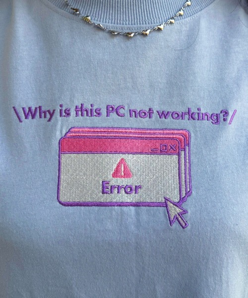tシャツ Set up my computer BACK刺しゅうTEE レディース Set up my computer BACK刺しゅうTEE（Tシャツ/カットソー