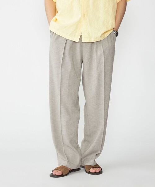 SHIPS（シップス）の「SHIPS: リネン ライク ワイド ピンタック スラックス（その他パンツ・メンズ・チャコールグレー/ライトグレー/ネイビー・SMALL/MEDIUM/LARGE/X-LARGE）」の3枚目の写真