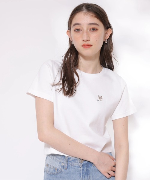 Mimiパール刺繍Tシャツ（Tシャツ/カットソー）｜Rirandture