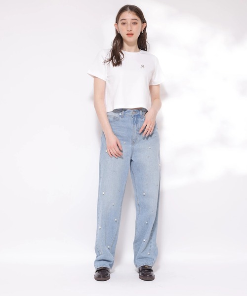 Rirandture(リランドチュール)の「Mimiパール刺繍Tシャツ(Tシャツ/カットソー・レディース・ホワイト/ピンク/ブラック・2)」の10枚目の写真