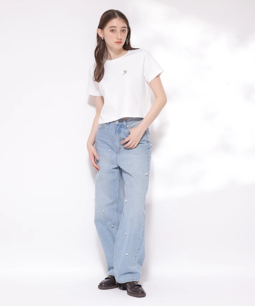 Rirandture(リランドチュール)の「Mimiパール刺繍Tシャツ(Tシャツ/カットソー・レディース・ホワイト/ピンク/ブラック・2)」の11枚目の写真