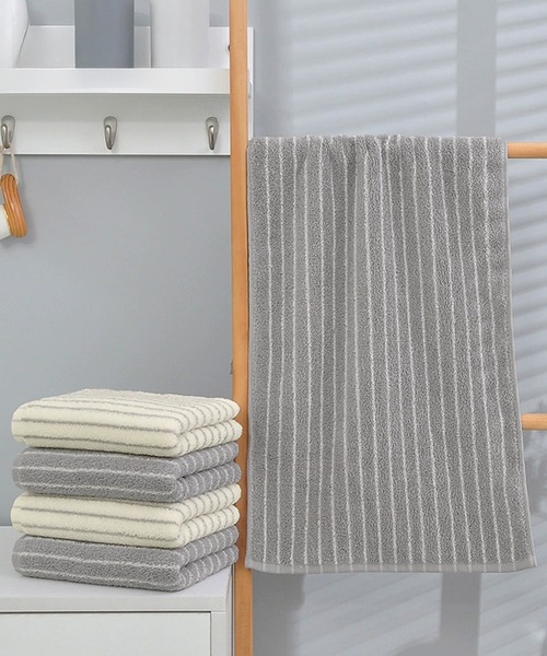 IRADOWL（アイラドール）の「【アイラドール room】ベーシックストライプ柄フェイスタオル（タオル・レディース・ホワイト/グレー・FREE）」の6枚目の写真