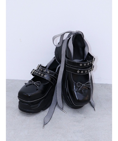 jouetie 厚底スニーカー メリージェーン 厚底メリージェーンスニーカーソールレースアップシューズ