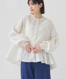 OMNES | コットンジャガード裾ギャザーブラウス(シャツ/ブラウス)