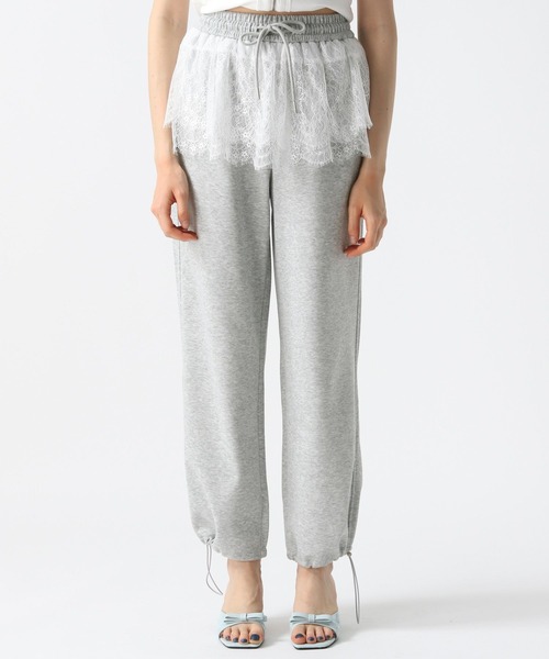 FOREVER 21（フォーエバー トゥエンティーワン）の「【2025SS】フリルレース付きスウェットパンツ（スウェットパンツ・レディース・ブラック/グレー・SMALL/MEDIUM）」の15枚目の写真