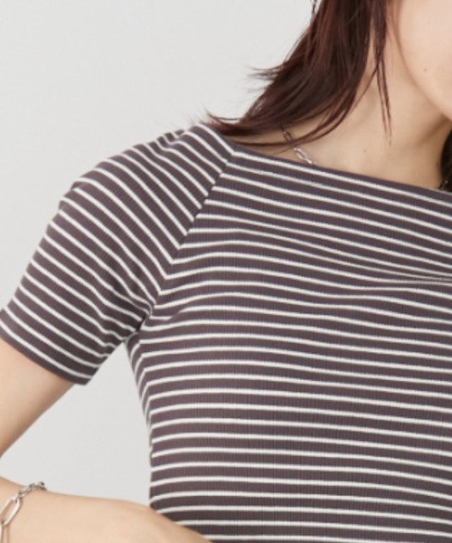 tシャツ ボーダーオフショルプルオーバー レディース オフショルダーボーダーTシャツ | レディースファッション通販