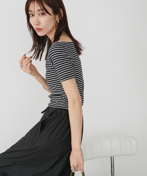 tシャツ ボーダーオフショルプルオーバー レディース セール】・ボーダーカットソープルオーバー（Tシャツ/カットソー