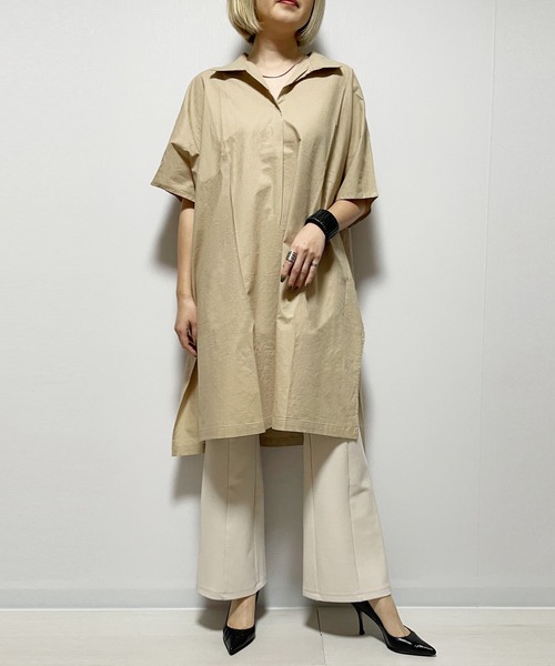 Fizz(フィズ)の「【Fizz/フィズ】 ドルマンスキッパーシャツ(シャツ/ブラウス・レディース・ライトカーキ/チャコール/グレイッシュベージュ/ブルー・M)」の3枚目の写真