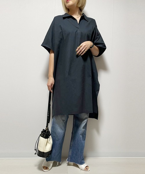 Fizz(フィズ)の「【Fizz/フィズ】 ドルマンスキッパーシャツ(シャツ/ブラウス・レディース・ライトカーキ/チャコール/グレイッシュベージュ/ブルー・M)」の2枚目の写真