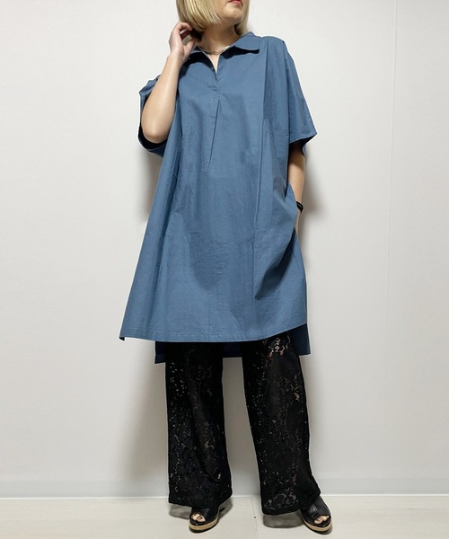 Fizz(フィズ)の「【Fizz/フィズ】 ドルマンスキッパーシャツ(シャツ/ブラウス・レディース・ライトカーキ/チャコール/グレイッシュベージュ/ブルー・M)」の12枚目の写真