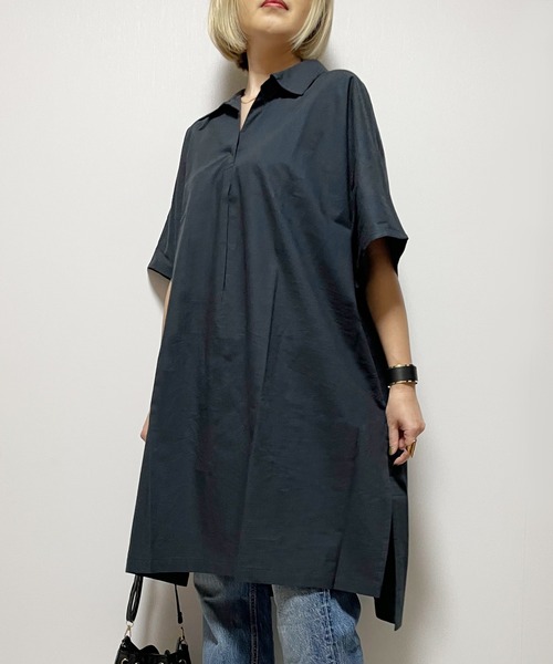 Fizz(フィズ)の「【Fizz/フィズ】 ドルマンスキッパーシャツ(シャツ/ブラウス・レディース・ライトカーキ/チャコール/グレイッシュベージュ/ブルー・M)」の6枚目の写真