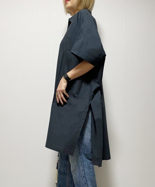 Fizz(フィズ)の「【Fizz/フィズ】 ドルマンスキッパーシャツ(シャツ/ブラウス・レディース・ライトカーキ/チャコール/グレイッシュベージュ/ブルー・M)」の7枚目の写真