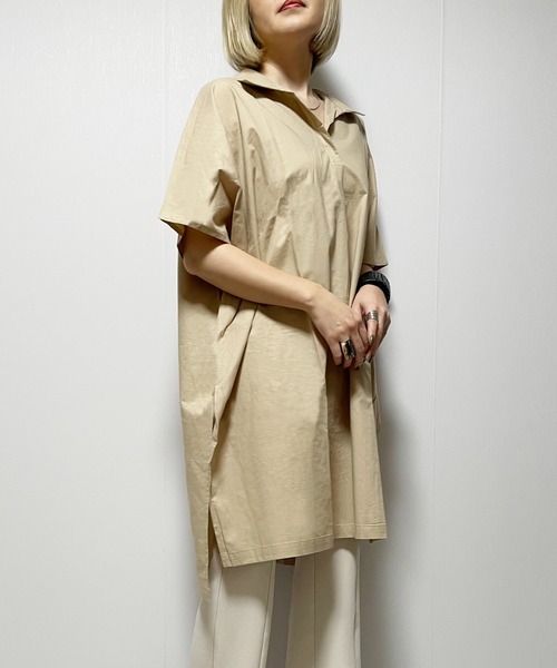 Fizz(フィズ)の「【Fizz/フィズ】 ドルマンスキッパーシャツ(シャツ/ブラウス・レディース・ライトカーキ/チャコール/グレイッシュベージュ/ブルー・M)」の9枚目の写真