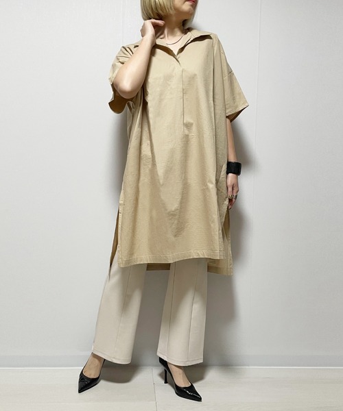 Fizz(フィズ)の「【Fizz/フィズ】 ドルマンスキッパーシャツ(シャツ/ブラウス・レディース・ライトカーキ/チャコール/グレイッシュベージュ/ブルー・M)」の10枚目の写真