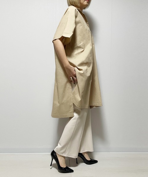 Fizz(フィズ)の「【Fizz/フィズ】 ドルマンスキッパーシャツ(シャツ/ブラウス・レディース・ライトカーキ/チャコール/グレイッシュベージュ/ブルー・M)」の11枚目の写真