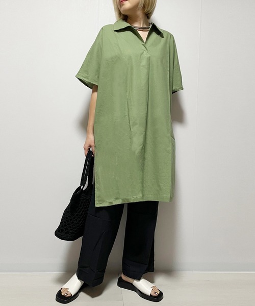 Fizz(フィズ)の「【Fizz/フィズ】 ドルマンスキッパーシャツ(シャツ/ブラウス・レディース・ライトカーキ/チャコール/グレイッシュベージュ/ブルー・M)」の16枚目の写真