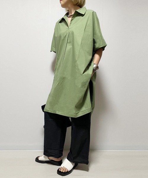 Fizz(フィズ)の「【Fizz/フィズ】 ドルマンスキッパーシャツ(シャツ/ブラウス・レディース・ライトカーキ/チャコール/グレイッシュベージュ/ブルー・M)」の15枚目の写真