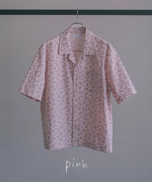 2/9号室　かおこ&ひろと　オープンカラーシャツ 2/9号室（かおこ&ひろと） - Open collar shirt（small floral