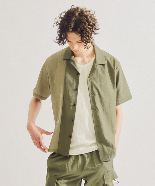 5351 POUR LES HOMMES（ゴーサンゴーイチプールオム）の「カラーブロック 半袖シャツ（シャツ/ブラウス・メンズ・ブルー/ブラック/カーキ・50/48/46/44）」の3枚目の写真