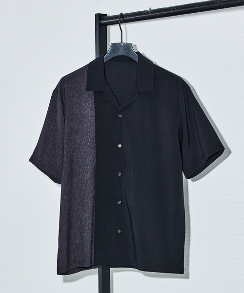 5351 POUR LES HOMMES（ゴーサンゴーイチプールオム）の「カラーブロック 半袖シャツ（シャツ/ブラウス・メンズ・ブルー/ブラック/カーキ・50/48/46/44）」の4枚目の写真