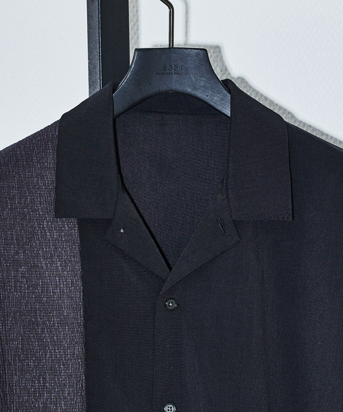 5351 POUR LES HOMMES（ゴーサンゴーイチプールオム）の「カラーブロック 半袖シャツ（シャツ/ブラウス・メンズ・ブルー/ブラック/カーキ・50/48/46/44）」の6枚目の写真