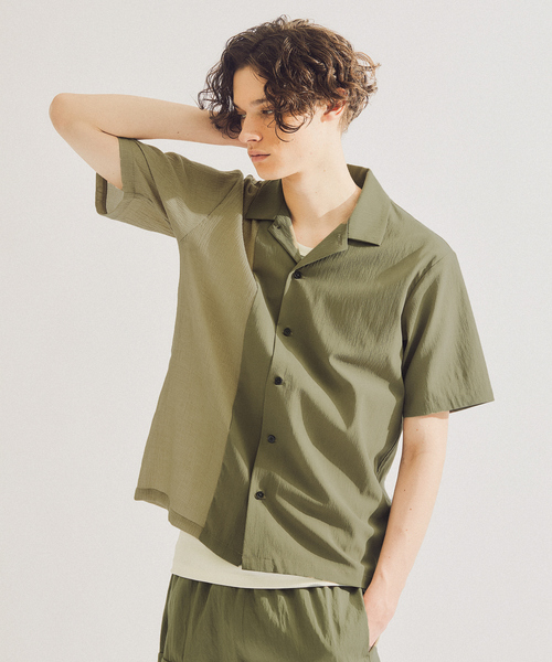 5351 POUR LES HOMMES（ゴーサンゴーイチプールオム）の「カラーブロック 半袖シャツ（シャツ/ブラウス・メンズ・ブルー/ブラック/カーキ・50/48/46/44）」の10枚目の写真