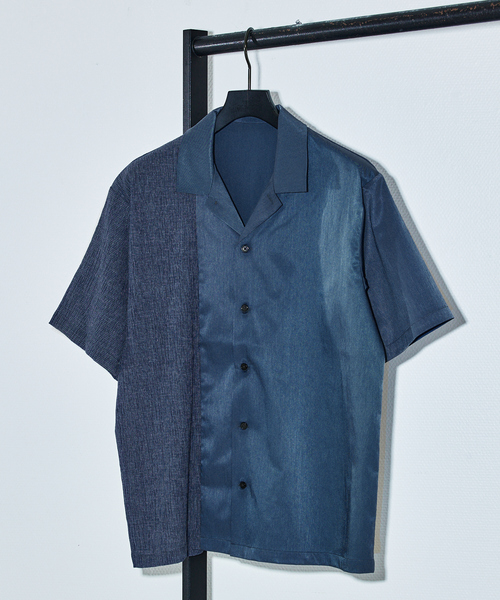 5351 POUR LES HOMMES（ゴーサンゴーイチプールオム）の「カラーブロック 半袖シャツ（シャツ/ブラウス・メンズ・ブルー/ブラック/カーキ・50/48/46/44）」の13枚目の写真