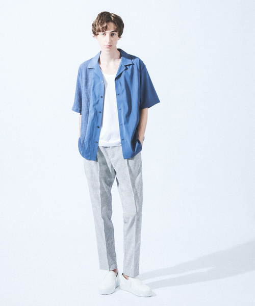 5351 POUR LES HOMMES（ゴーサンゴーイチプールオム）の「カラーブロック 半袖シャツ（シャツ/ブラウス・メンズ・ブルー/ブラック/カーキ・50/48/46/44）」の14枚目の写真