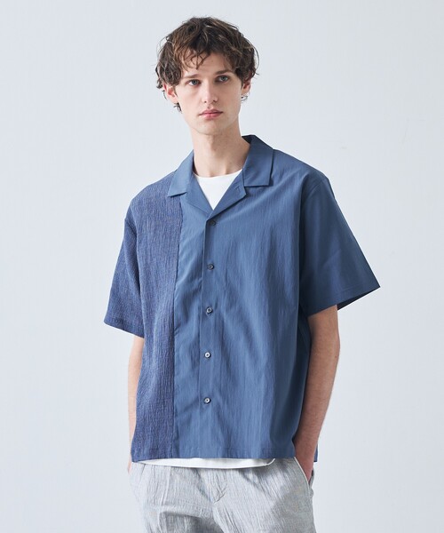 5351 POUR LES HOMMES（ゴーサンゴーイチプールオム）の「カラーブロック 半袖シャツ（シャツ/ブラウス・メンズ・ブルー/ブラック/カーキ・50/48/46/44）」の14枚目の写真