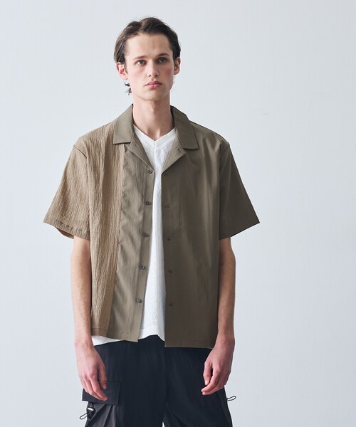 5351 POUR LES HOMMES（ゴーサンゴーイチプールオム）の「カラーブロック 半袖シャツ（シャツ/ブラウス・メンズ・ブルー/ブラック/カーキ・50/48/46/44）」の18枚目の写真
