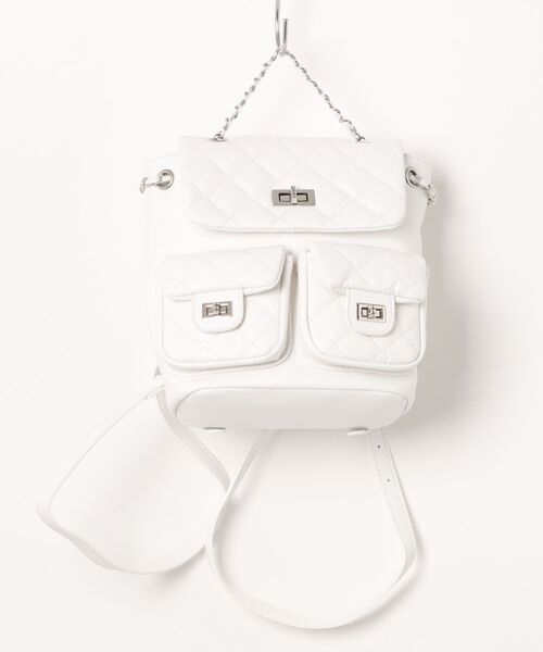 ammy.(エイミードット)の「【 ammy. / エイミードット 】 キルティング チェーン ミニ リュック(バックパック/リュック・レディース・ブラック/ホワイト/ライトブルー・FREE)」の9枚目の写真