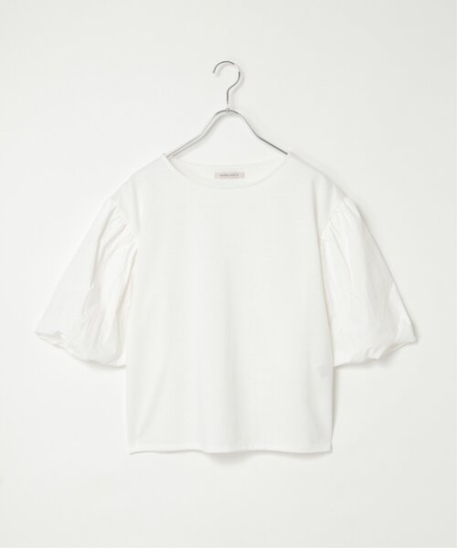 VENCEEXCHANGE(ヴァンスエクスチェンジ)の「天竺袖ナイロンバルーンプルオーバー(Tシャツ/カットソー・レディース・ブラック/オフホワイト/クリーム/ベージュ・FREE)」の14枚目の写真