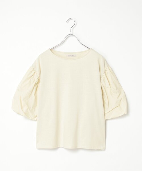 VENCEEXCHANGE(ヴァンスエクスチェンジ)の「天竺袖ナイロンバルーンプルオーバー(Tシャツ/カットソー・レディース・ブラック/オフホワイト/クリーム/ベージュ・FREE)」の13枚目の写真