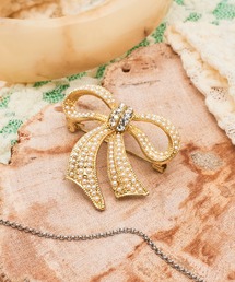 ALLURELLE（アリュレル）の「【ALLURELLE】選べるバリエーション リボン フラワー パール モチーフブローチ 結婚式 二次会 パーティー フォーマル オケージョン セレモニー KNF-TP（ブローチ/コサージュ）」