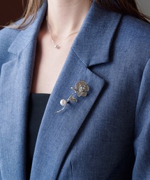 ALLURELLE（アリュレル）の「【ALLURELLE】選べるバリエーション リボン フラワー パール モチーフブローチ 結婚式 二次会 パーティー フォーマル オケージョン セレモニー KNF-TP（ブローチ/コサージュ）」