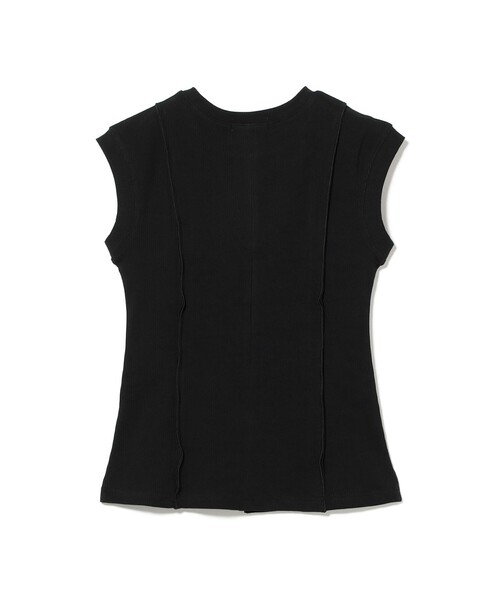 tシャツ リブ フロント スリット ノースリーブ カットソー レディース リブ フロント スリット ノースリーブ カットソー（Tシャツ